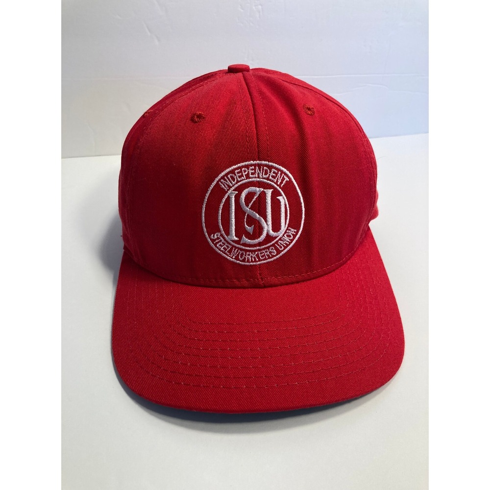 ISU Independent Steel Workers Union Cap Hat Red‎ Trucker Snapback Made in USA